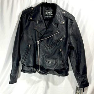 FMC Leather Biker Jacket, men’s Medium, NWT